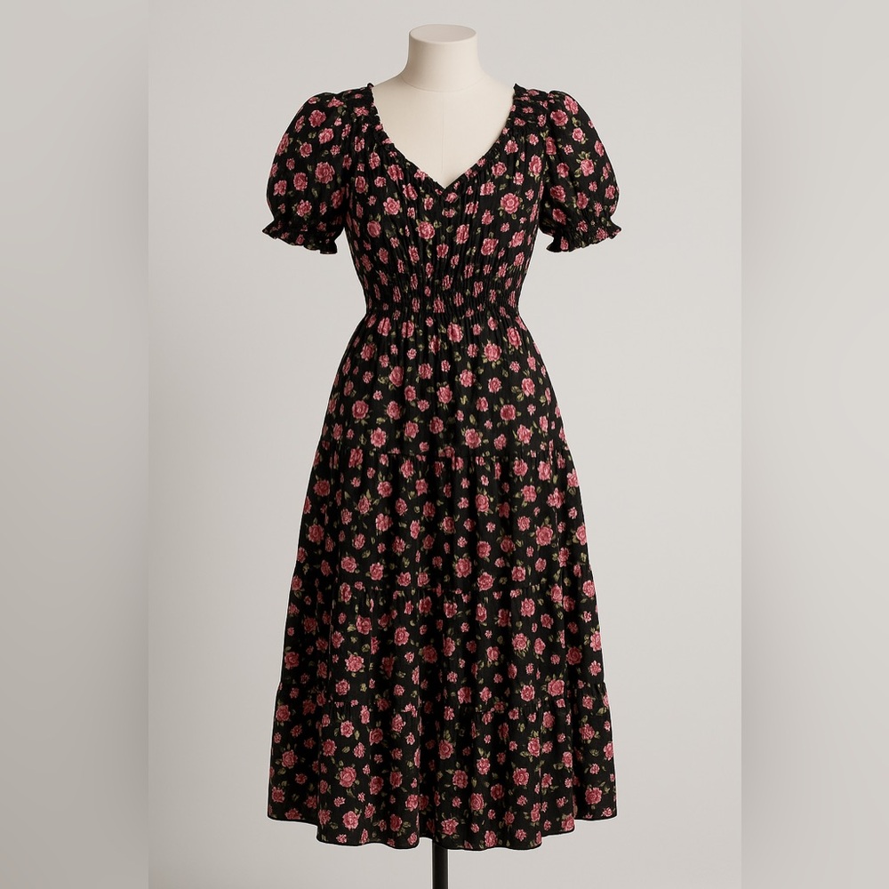 Betsey Johnson flowers layer dress Size S-M #1528